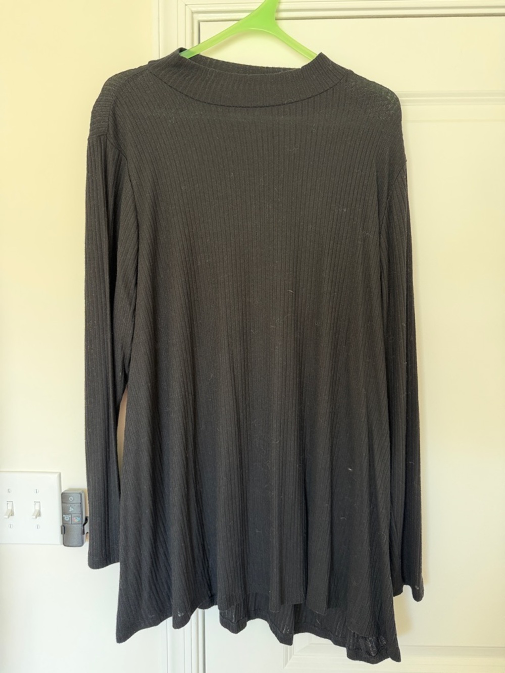 NWT Lane Bryant Black Ribbed Long Sleeve Tunic Top